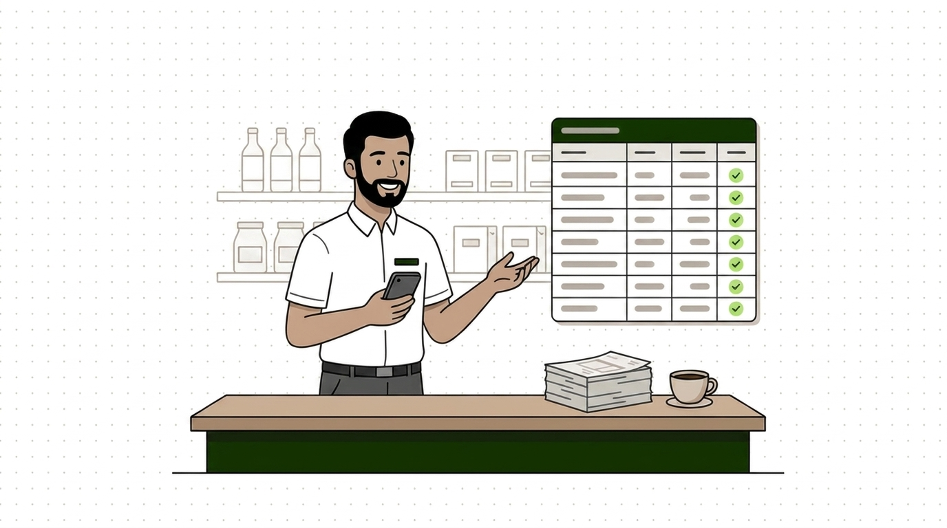 Saabi's ledger, review queue and reconciliation working together